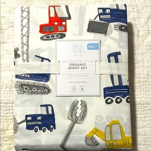 Pottery Barn Kids Jax Construction organic sheet set - full size